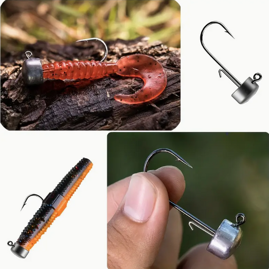 tête plombée Jig Ultra-Tranchant avec Pointe Barbelée - lot de 15