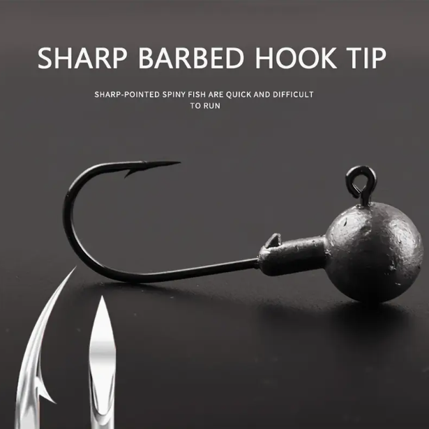 tête plombée Jig Ultra-Tranchant avec Pointe Barbelée - lot de 15